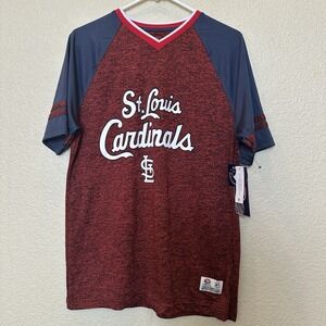 NWT MLB St. Louis Cardinals True Fan Jersey Red and Blue Adult Mens Medium